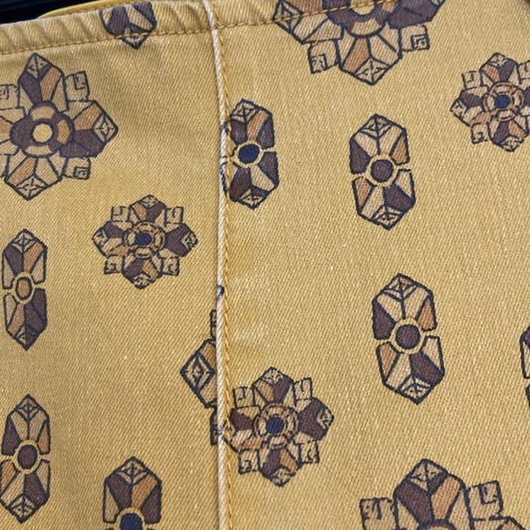 We the Free Geometric Flare Bell Bottom Retro Boho Jeans Mustard Yellow Sz 31 - Picture 7 of 16